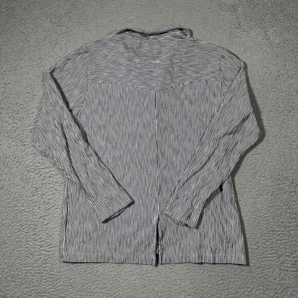 Lucchese Men's Sz XL Blue White Stripe Long Sleeve Snap Shirt Zip Up Jacket - Picture 4 of 7